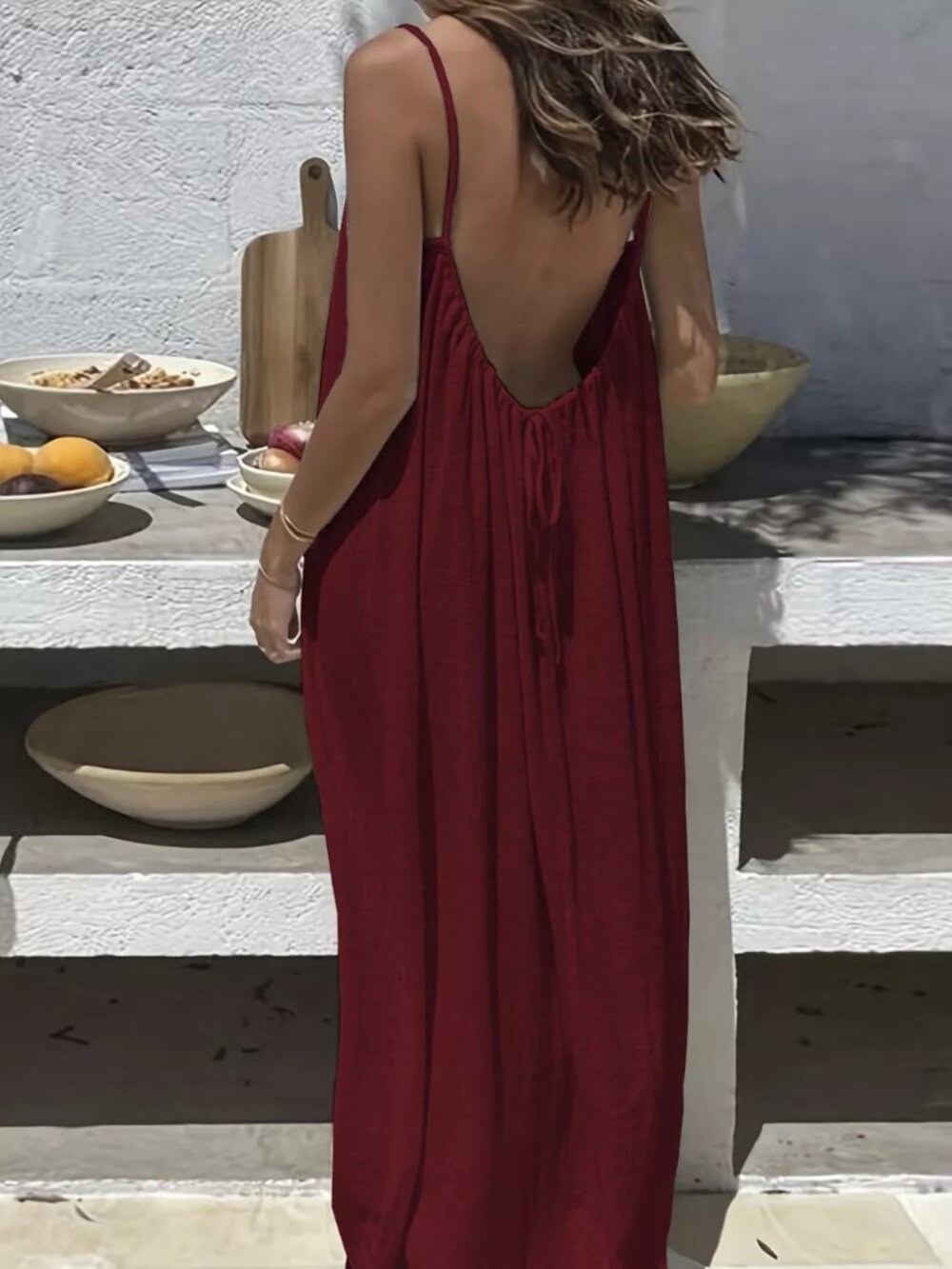 Backless Scoop Neck Maxi Dress - Picture 13 of 16